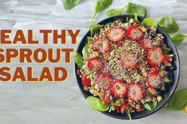 Healthy Sprout Salad recipe (quick and easy protein salad)
