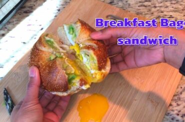 Bagel Sandwich Breakfast | easy healthy recipe