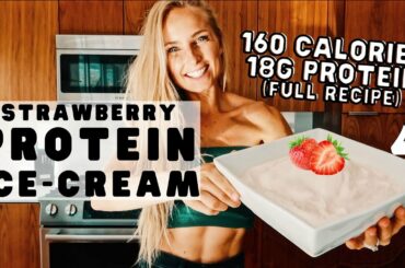 LOW CALORIE PROTEIN ICE-CREAM IN 5 MINUTES! Easy, delicious and healthy strawberry ice-cream recipe
