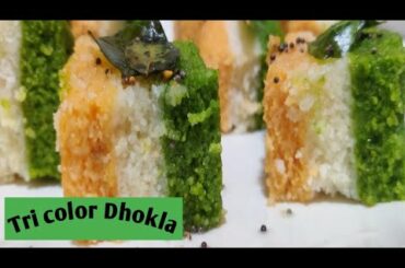 Republic Day special Tri Color Dhokla|Healthy breakfast or snack recipe||