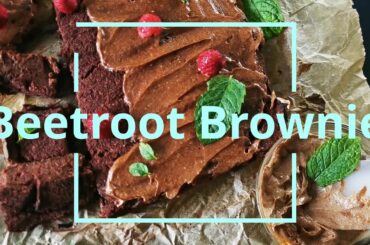 Beetroot Brownies with Peanut Butter Topping | Healthy Recipe