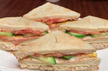 Club Sandwich Recipe |  Kids Lunch Box Special Sandwich | How To Make Club Sandwich