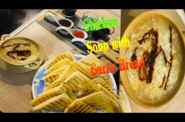 Homemade chicken Soup with Garlic Bread// Healthy Recipe// weightloss Soup//kitchen vlogs gr 24