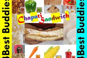 Instant and healthy Snack; Chapati Sandwich, No cooking needed, food on the go......4best buddies#
