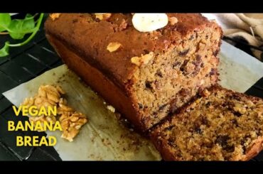 Healthy Moist Banana Bread recipe| Vegan Banana bread| Eggless Banana bread recipe