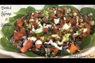 Sprouted Beans Chaat Healthy Salad Weight loss Recipe Urdu Hindi - Twisted Home and Kitchen