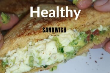 Healthy sandwich recipe | guacamole scrambled egg sandwich  | breakfast recipe |