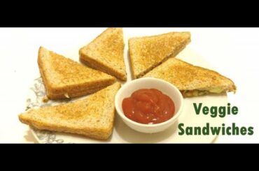 Healthy Veggie Sandwich ideas - 3 styles | Less oil healthy tasty quick snack / breakfast ideas