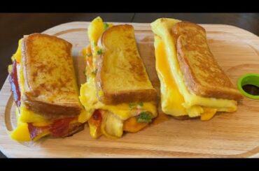 One Pan Egg Toast - Three Ways | Korean Style French Toast Omelette | Breakfast Egg Recipes