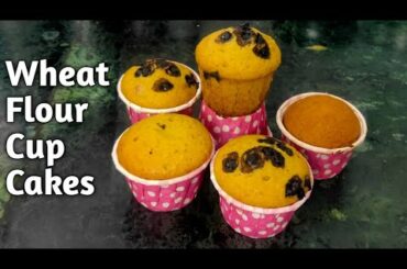 Healthy Wheat Cup Cakes - Snacks for kids - healthy snack recipe for kids