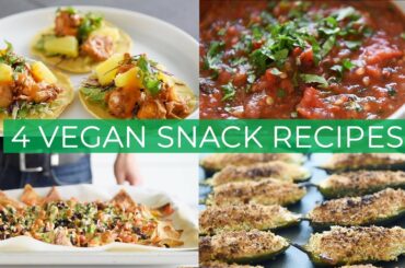 4 VEGAN SNACK RECIPES | SUPER BOWL GAME DAY FOOD IDEAS!