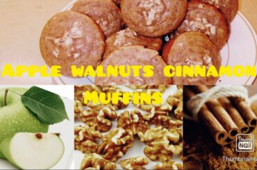 APPLE WALNUT and CINNAMON MUFFINS  Simple, Easy ,Quick and Healthy Recipes