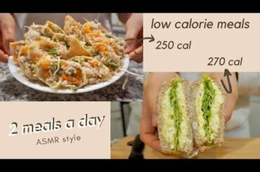 what i eat in a day \ 2 meals a day \ healthy low calorie meals \ egg salad sando, yubuchobap