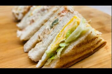 Restaurant Chicken Club Sandwich Recipe | How to make Club Sandwich | Lunch Box Recipes