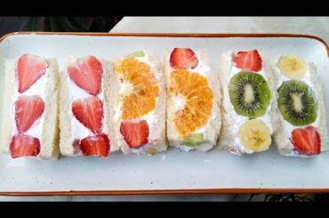 Japanese Fruit Sandwich I Healthy Sandwich Recipe How to Make Japanese Fruit Sandwich I Fruit Sando