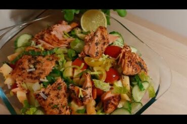 Salmon Salad Recipe || Salmon Fish Mixed Salad Recipe || Salmon Fish Healthy Salad Recipe Urdu-Hindi
