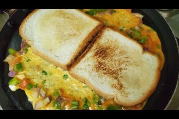 cheesy bread omelette sandwich, #breadomelet street food, easy breakfast,#Shorts, sandwich recipe