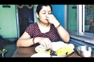 Today's my lunch thali!! My healthy and tasty lunch!! Bengali lunch thali!! Eating show with sound!!