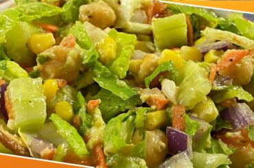 Healthy Salad for Weight Loss | Yummy Veg Salad Recipe | Vegan Salad | Lettuce with chickpea salad