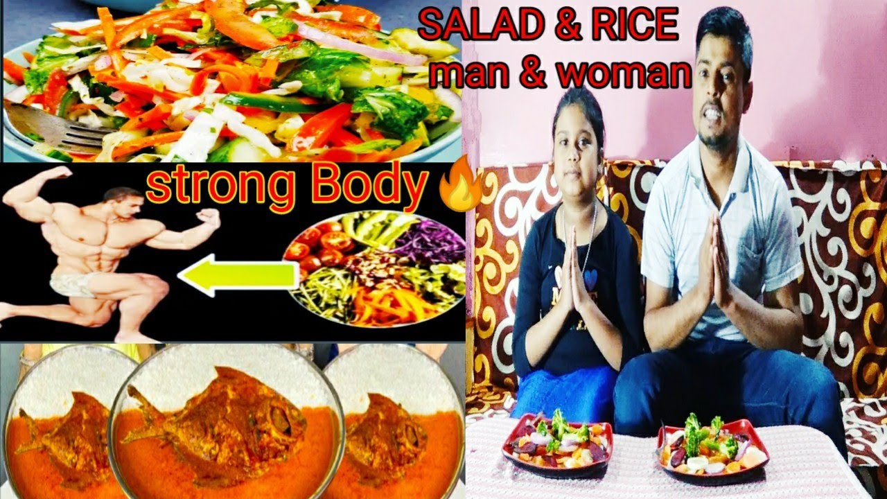 Green salad/Super healthy and delicious salad recipe / Fish with Rice food / Before lunch with After Green salad/Super healthy and delicious salad recipe / Fish with Rice food / Before lunch with After