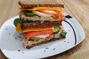 TUNA SANDWICH RECIPE | HEALTHY, NO MAYO | #shorts