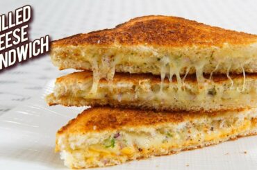Grilled Cheese Sandwich Recipe - Perfect Grilled Cheese Sandwich On A Pan - Snack Recipe - Ruchi