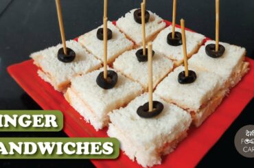 Finger Sandwiches Recipe | 5 Minutes Sandwich | Party Mini Sandwiches | Tea Sandwiches