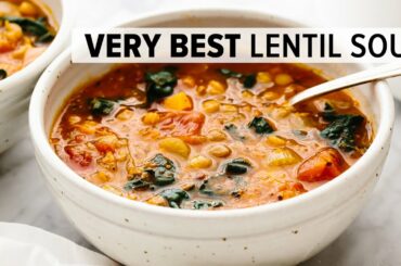 VERY BEST LENTIL SOUP | vegetarian one-pot lentil soup recipe