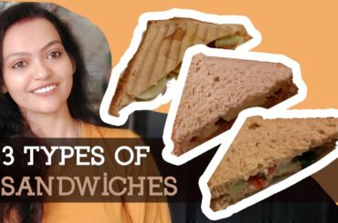 Weight loss Sandwiches Recipe| Healthy Breakfast Recipe| 3 Easy Sandwiches For Weight loss