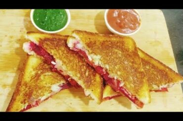 Sandwich Recipe In Pan /Veg Sandwich Street Food/Grill Sandwich Sneha Kitchen