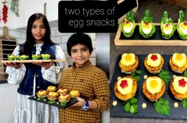 Easy egg muffin& deviled eggs#vegetable muffin healthy breakfast#snacks recipe