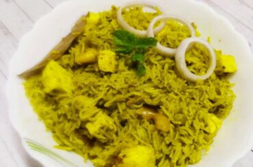 Palak Paneer Pulao Recipe | Spinach Cottage Cheese Rice in Pressure Cook | Healthy & Quick Pulao