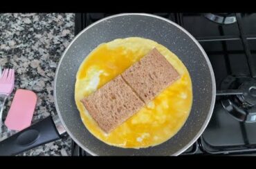 EGG TOAST SANDWICH RECIPE with cheese and bacon | French Toast Omelette Sandwich ASMR recipe