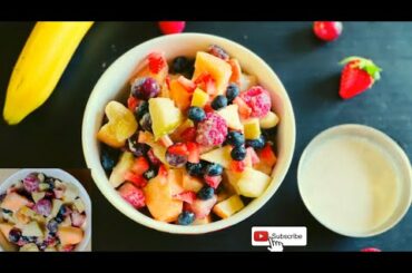 Fruit Salad With Healthy Dressing Recipe || Best Food during Fasting days or Fruit Diet days