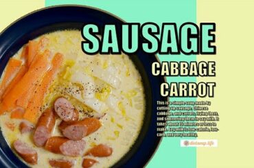 Sausage, Chinese Cabbage & Carrot Soup (diet soup recipe dietsoup health low carb lose weight loss )