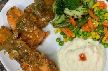 Simple dinner recipe / Salmon dinner platter / healthy dinner