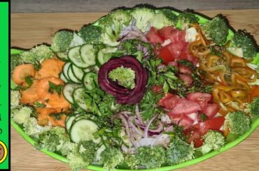 Healthy salad with mix vegetables and tasty dressing / maze dar salad sabzi aur dressing ke sath