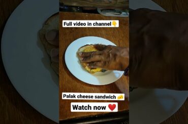 Palak Cheese Sandwiches recipe #sandwiches #palaksandwiches #breakfastideas #shorts