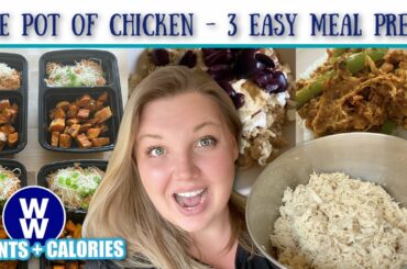 3 WW MEAL PREP Recipes using Shredded Chicken | WW Cake Mix Crinkle Cookies || ww points + calories