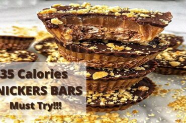 How To Make Healthy Snickers Bars | 35 Calories | Easy