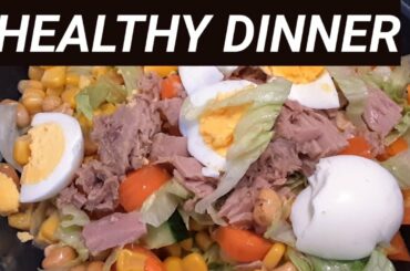 VEGETABLE SALAD& GREEN TEA/ HEALTHY DINNER