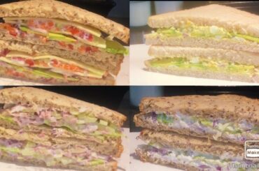 Lockdown 4 healthy sandwiches recipe for weight loss/ Easy healthy sandwich recipe for school tiffin