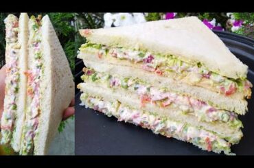 Best Veg Mayonnaise Sandwich l Veg Mayo Sandwich l Healthy Sandwich Recipe l Mayonnaise Veg Sandwich