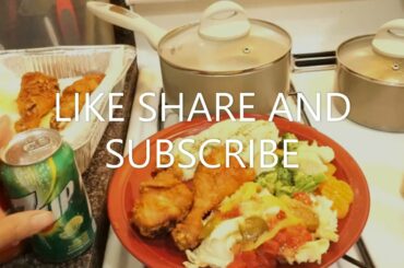 HEALTHY FAMOUS OVEN FRY CHICKEN RECIPE WITH MASHED POTATOES AND SALAD