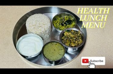 Routine Healthy Lunch Menu in 30 Minutes || Brown Rice with Spinach Dal, Okra Curry and Pepper Rasam