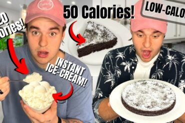 LOW-CALORIE DESSERT RECIPES | 3 Best Low-Calorie Desserts | Chocolate Cake (Brownie) & Ice Cream