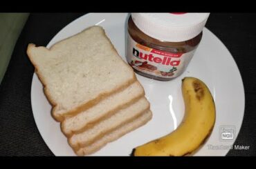 yum Instant healthy snack/Lunch box recipe/healthy snack recipe/healthy sandwich/Breadnutellabanana