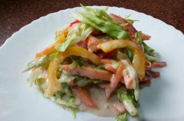 Coleslaw Salad Recipe. Healthy Salad. Simple and Best Cabbage Salad.