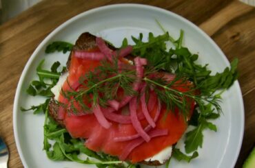 Smoked Salmon Sandwich with Pickled Onions