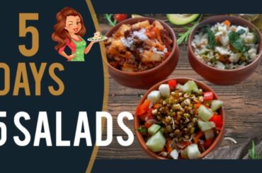 5 HEALTHY WEIGHT LOSS  SALAD RECIPES- 5 VEGETARIAN SALADS FOR BREAKFAST/DINNER